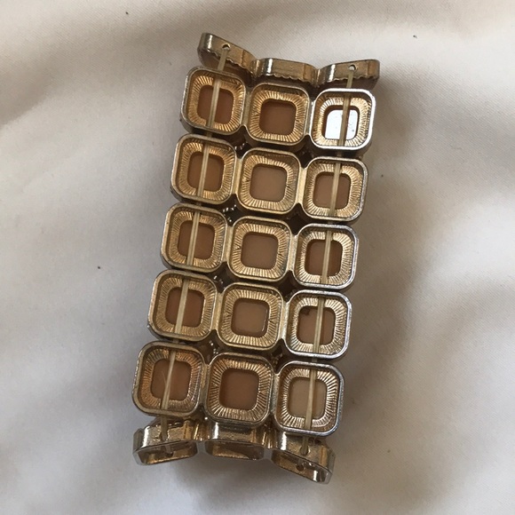 Vintage wide stretch bracelet metal sparkly beads - Picture 4 of 5